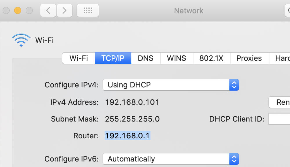 find router ip address